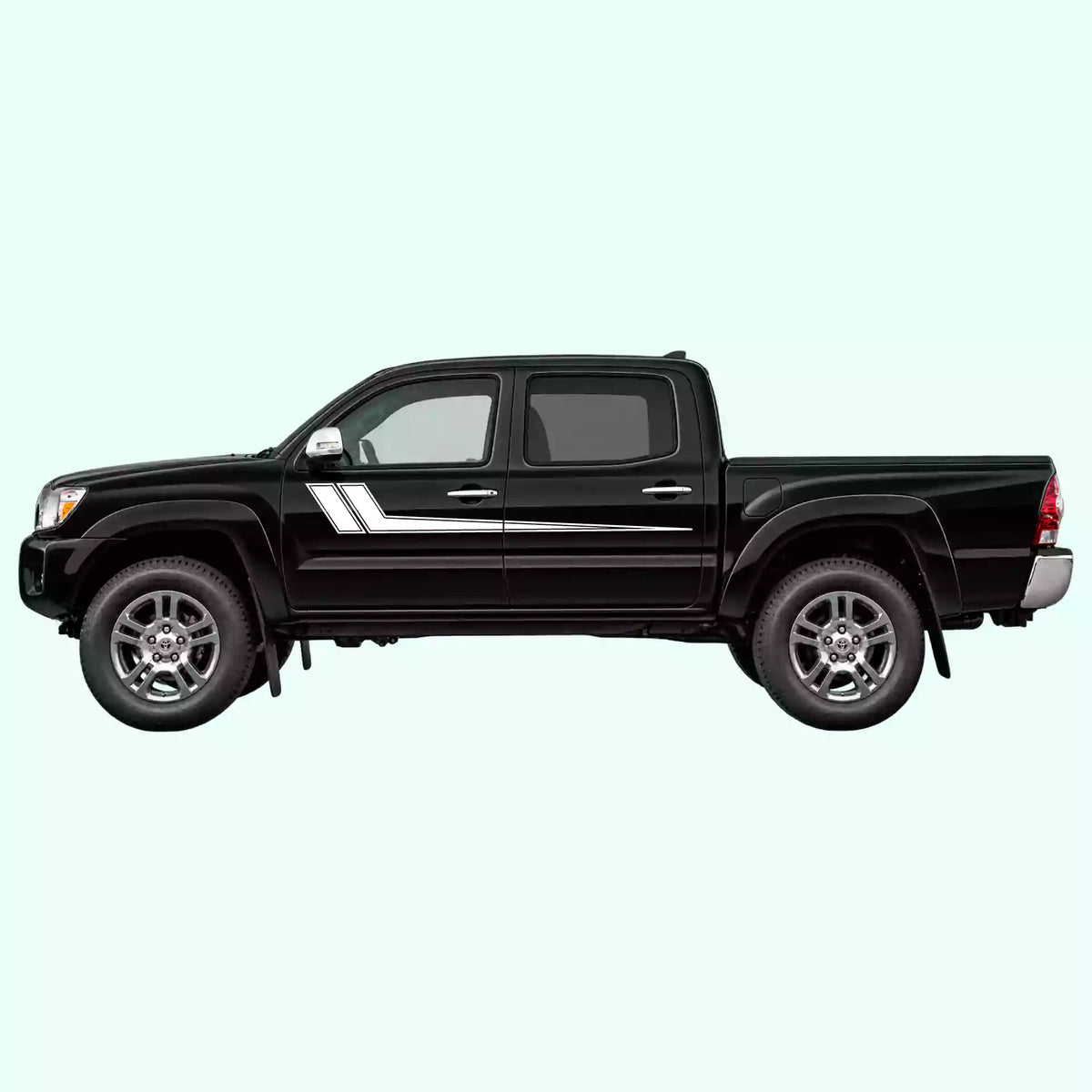 2005-2015 Toyota Tacoma Hockey Side Stripes Vinyl Graphics Kit White
