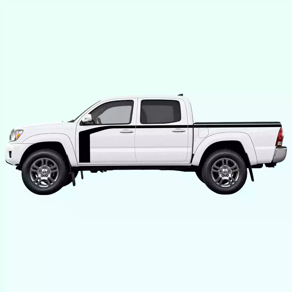2005-2015 Toyota Tacoma Hockey Stick Side Stripes Vinyl Graphics Kit Black