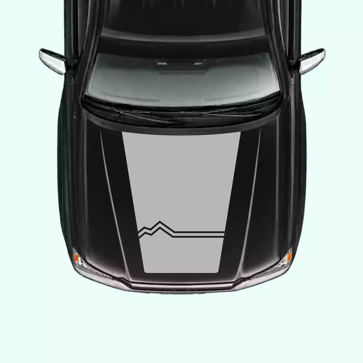 2005-2015 Toyota Tacoma Mountain Line Hood Decals Vinyl Graphics Kit Gray