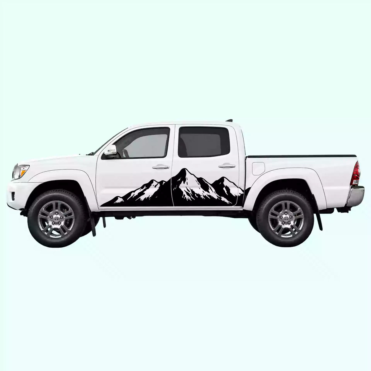 2005-2015 Toyota Tacoma Mountain Range Side Decals Vinyl Graphics Kit Black