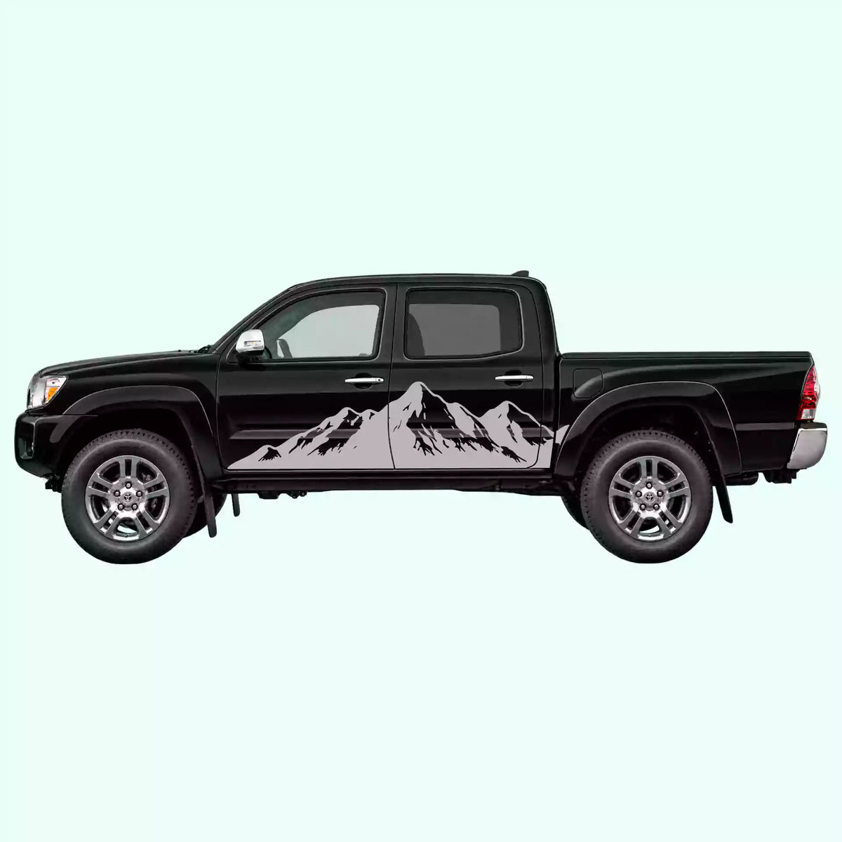 2005-2015 Toyota Tacoma Mountain Range Side Decals Vinyl Graphics Kit Gray