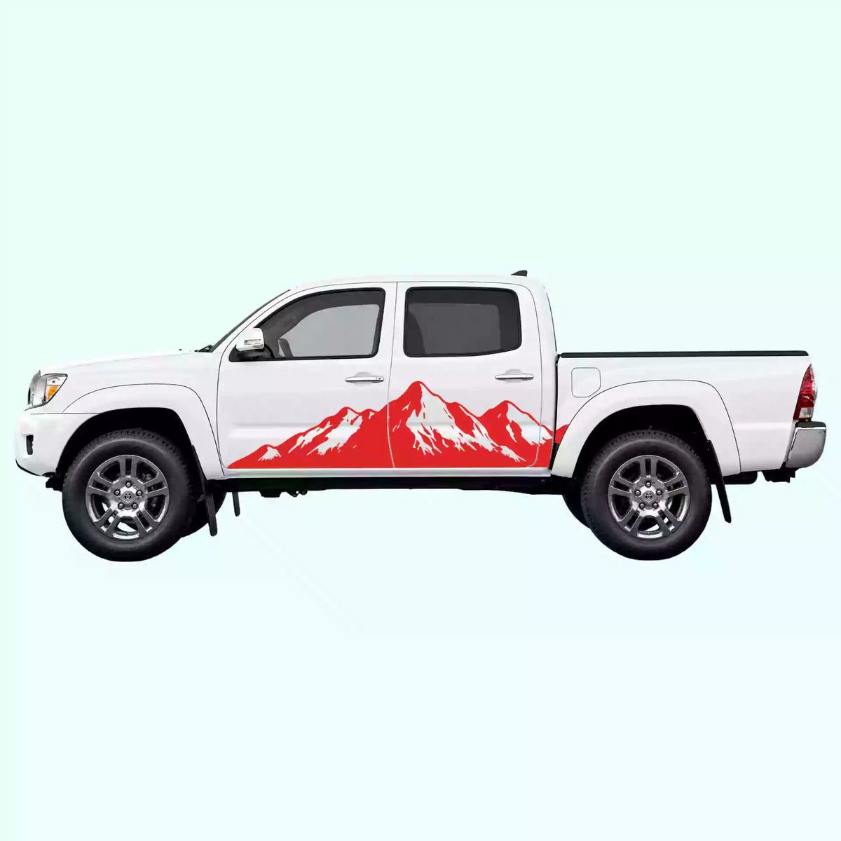 2005-2015 Toyota Tacoma Mountain Range Side Decals Vinyl Graphics Kit Red