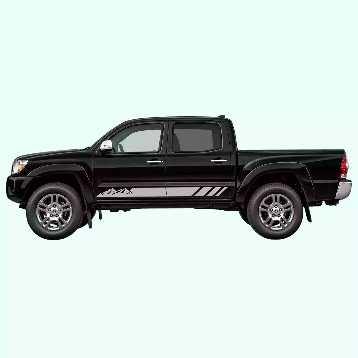 2005-2015 Toyota Tacoma Mountain Side Stripes Vinyl Graphics Kit Gray