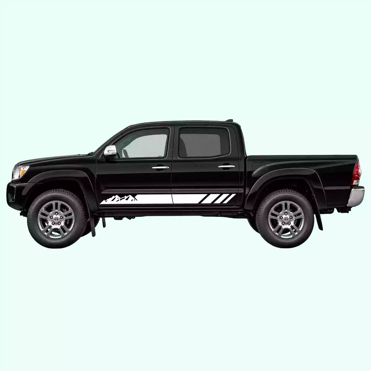 2005-2015 Toyota Tacoma Mountain Side Stripes Vinyl Graphics Kit White
