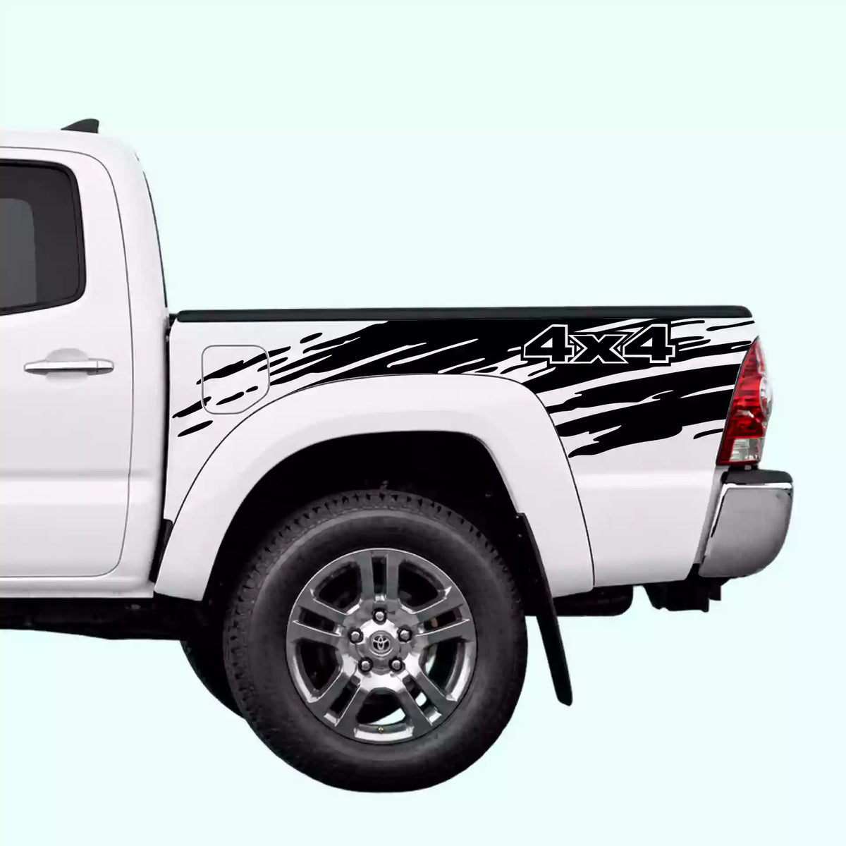 2005-2015 Toyota Tacoma Mud Splash 4x4 Bed Decals Vinyl Graphics Kit Black