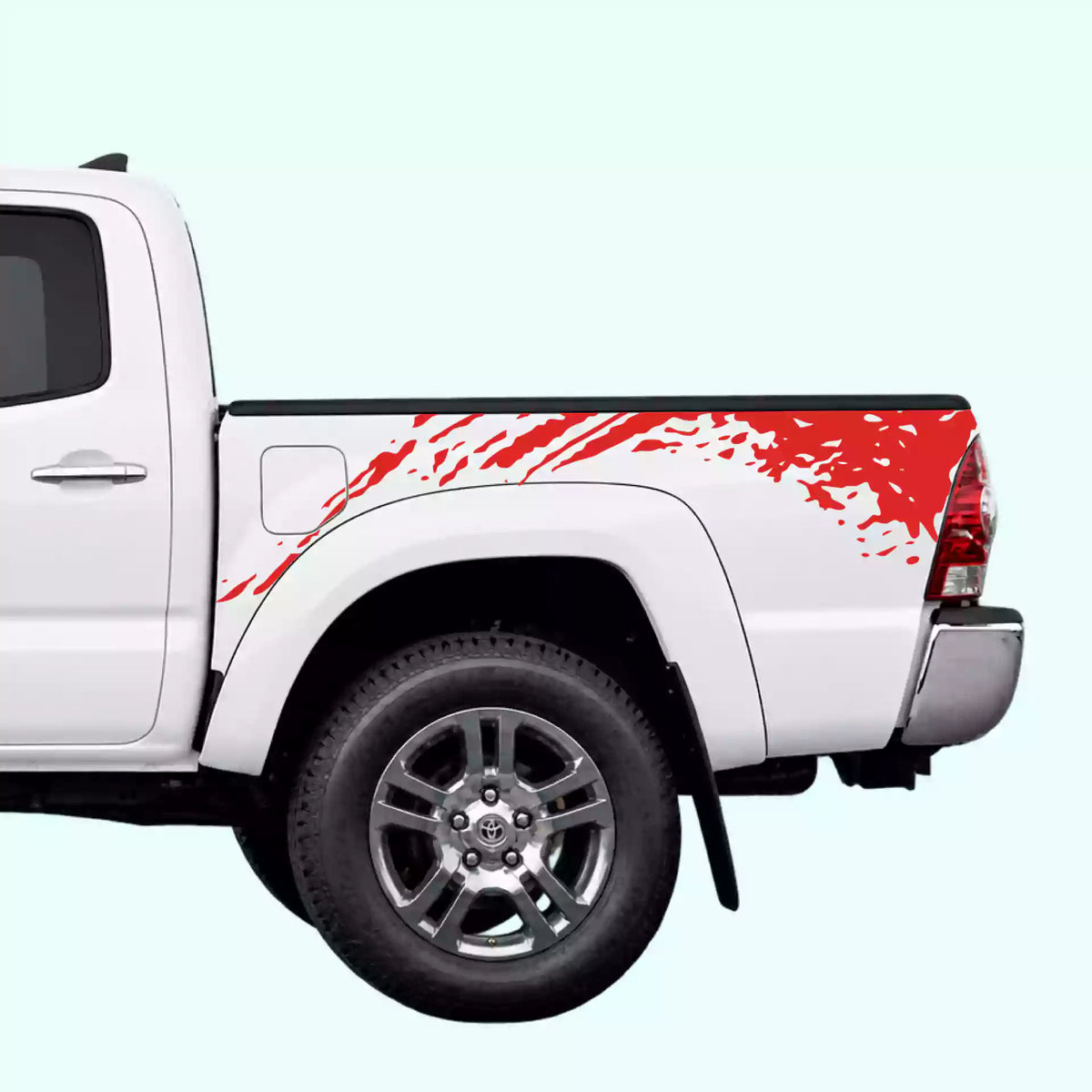 2005-2015 Toyota Tacoma Mud Splash Bed Decals Vinyl Graphics Kit Red