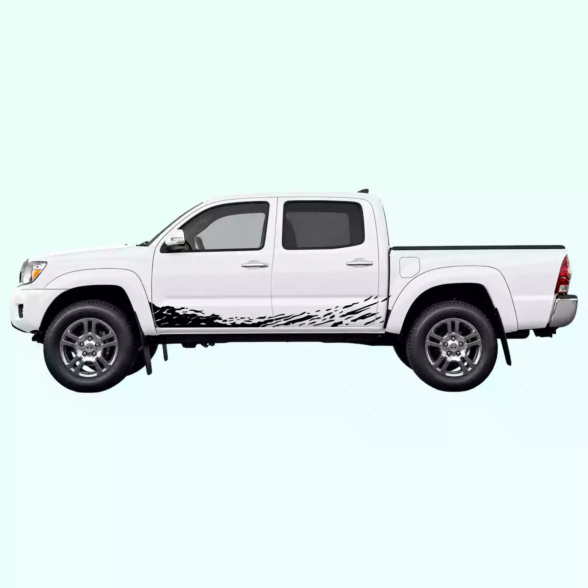 2005-2015 Toyota Tacoma Mud Splash Rocker Stripes Vinyl Graphics Kit Black