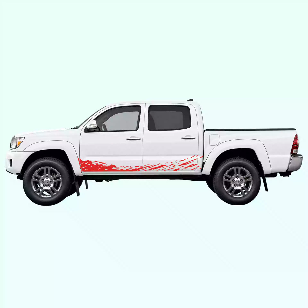 2005-2015 Toyota Tacoma Mud Splash Rocker Stripes Vinyl Graphics Kit Red