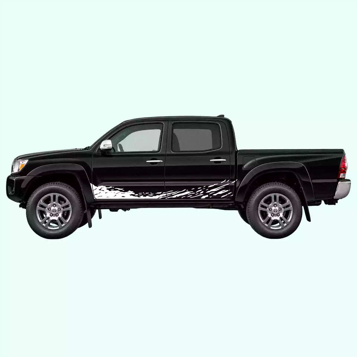 2005-2015 Toyota Tacoma Mud Splash Rocker Stripes Vinyl Graphics Kit White