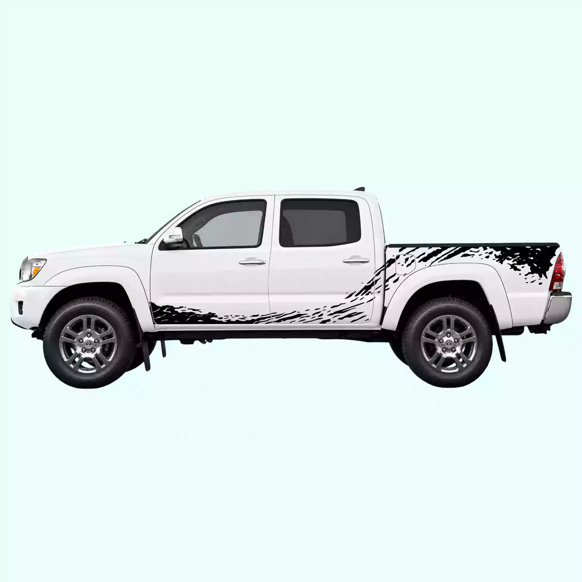 2005-2015 Toyota Tacoma Mud Splash Rocker & Bed Decals Vinyl Graphics Kit Black