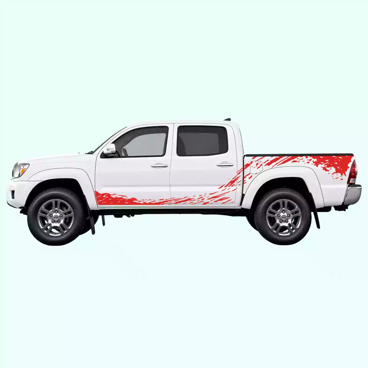 2005-2015 Toyota Tacoma Mud Splash Rocker & Bed Decals Vinyl Graphics Kit Red