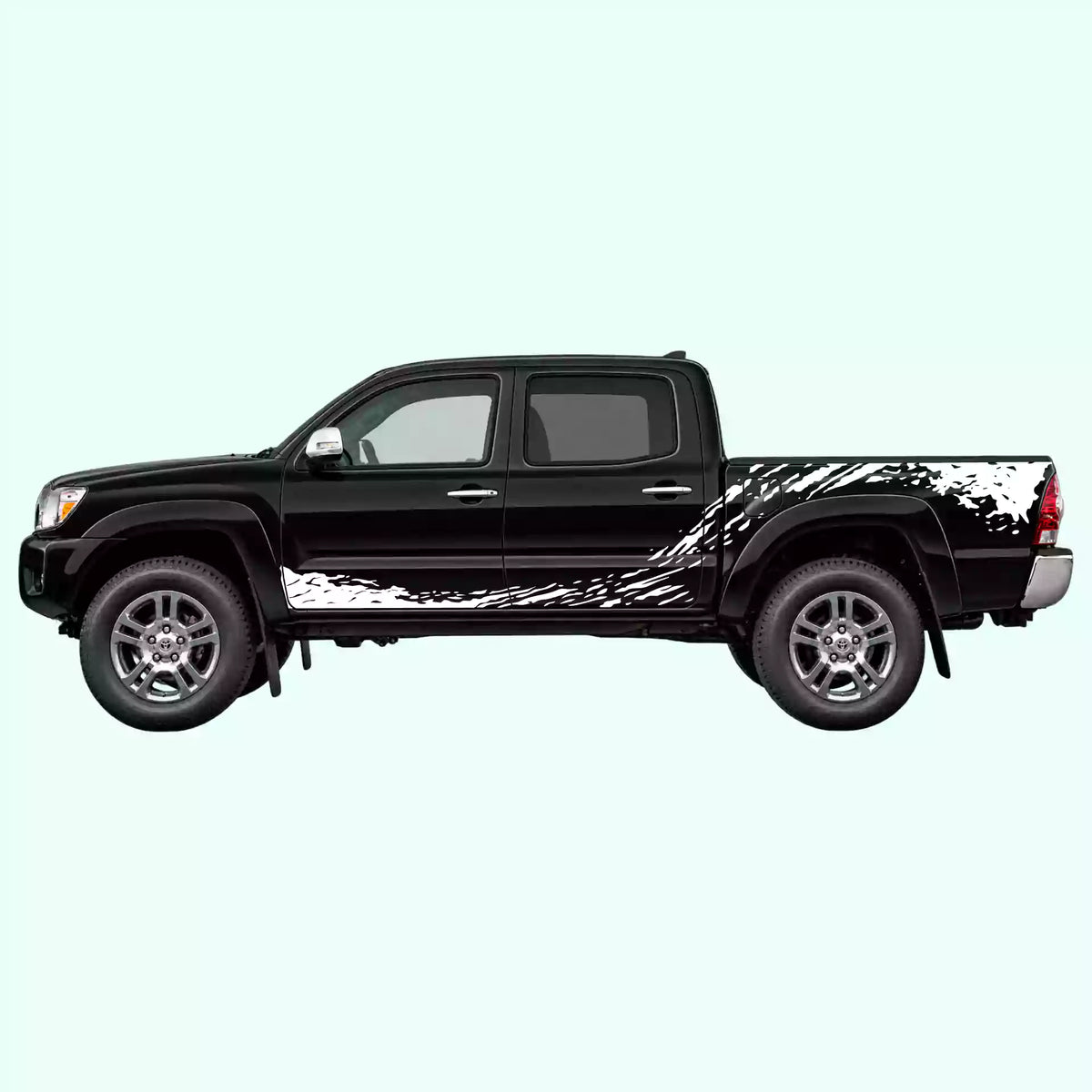 2005-2015 Toyota Tacoma Mud Splash Rocker & Bed Decals Vinyl Graphics Kit White
