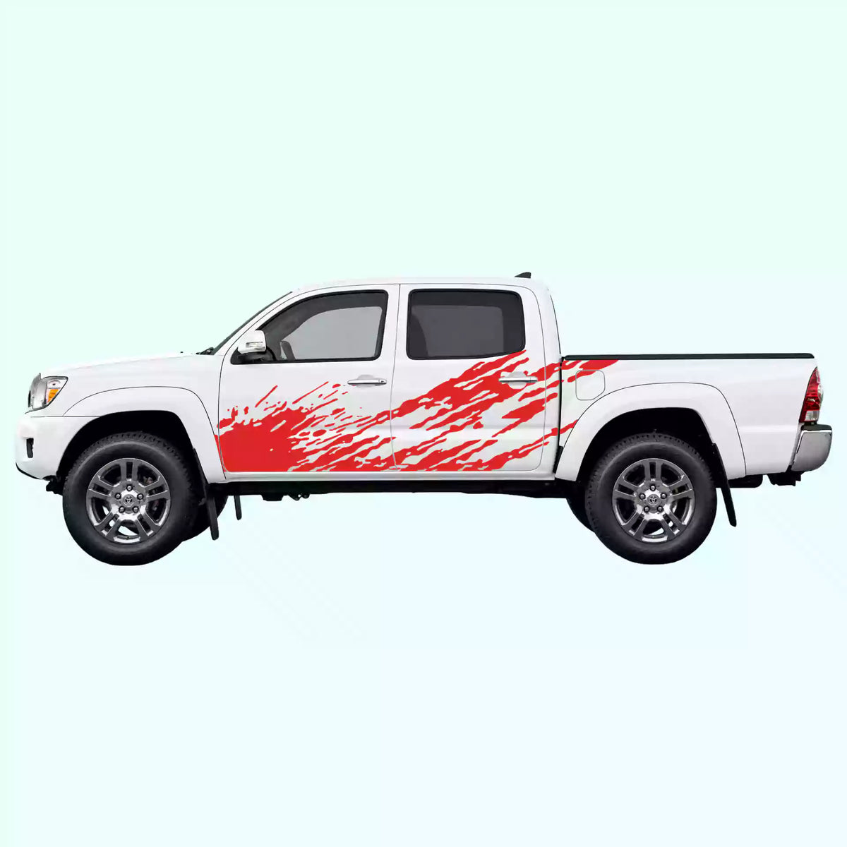 2005-2015 Toyota Tacoma Mud Splash Side Decals Vinyl Graphics Kit Red