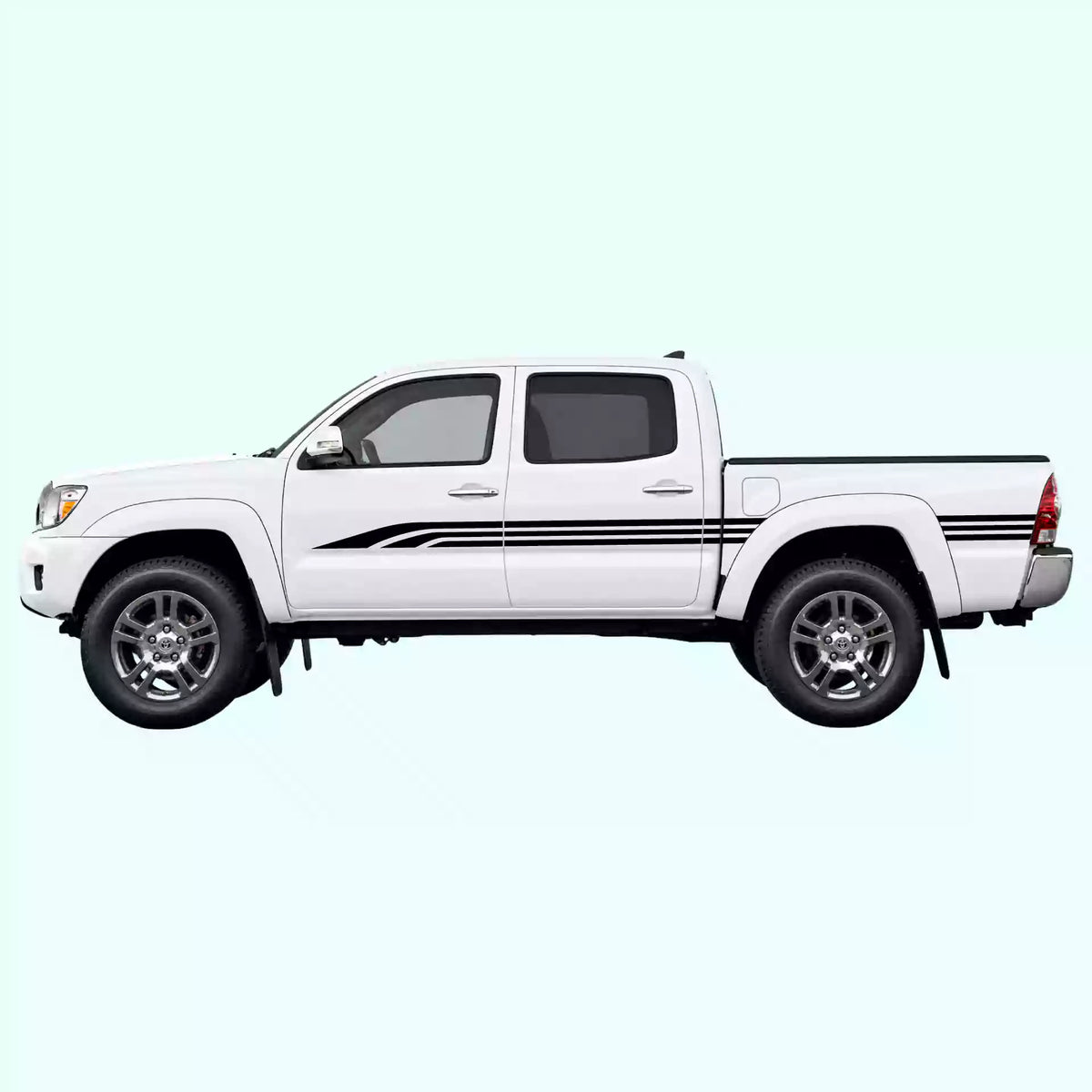 2005-2015 Toyota Tacoma Old School Side Stripes Vinyl Graphics Kit Black