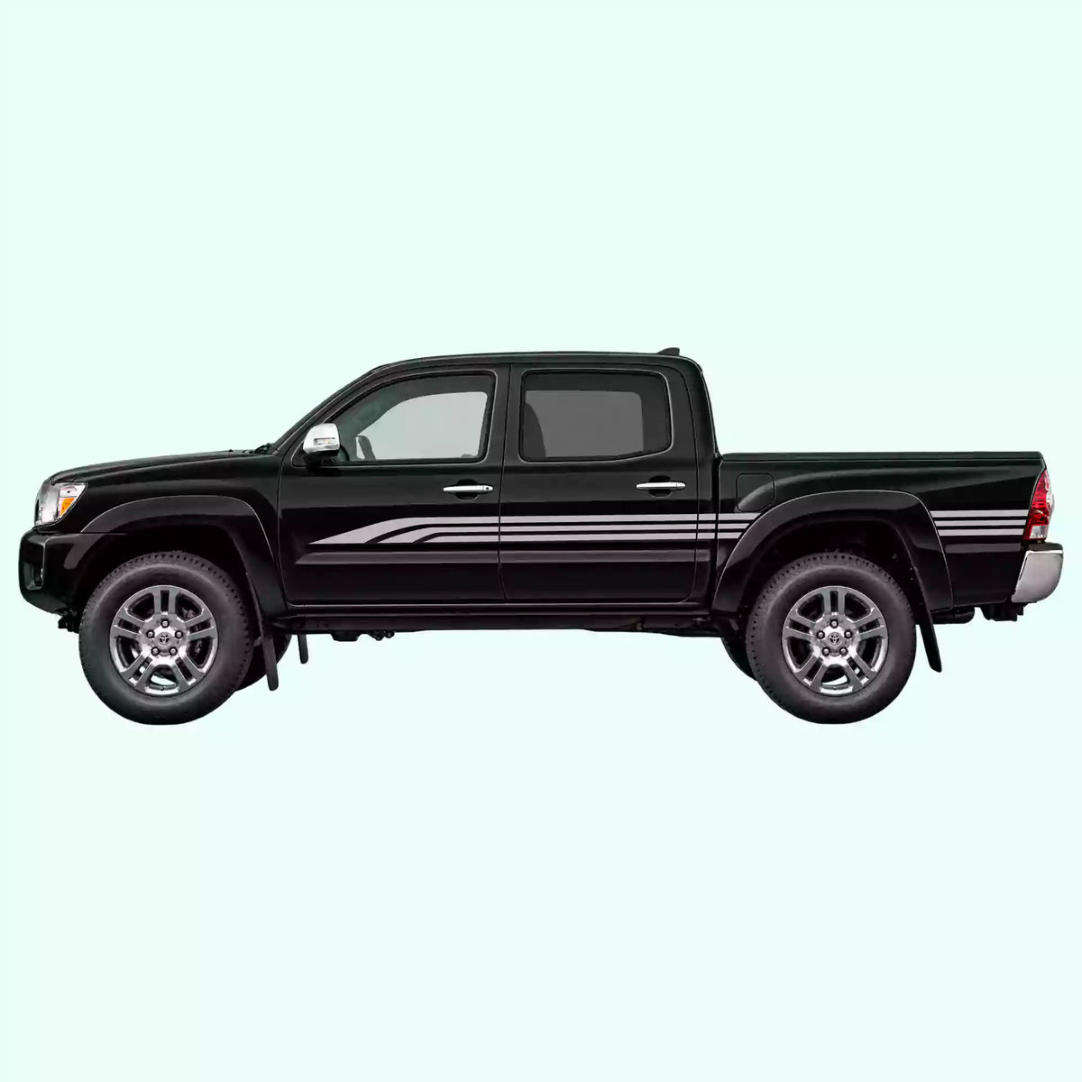 2005-2015 Toyota Tacoma Old School Side Stripes Vinyl Graphics Kit Gray
