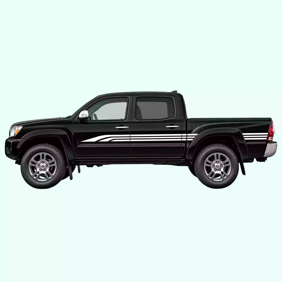 2005-2015 Toyota Tacoma Old School Side Stripes Vinyl Graphics Kit White