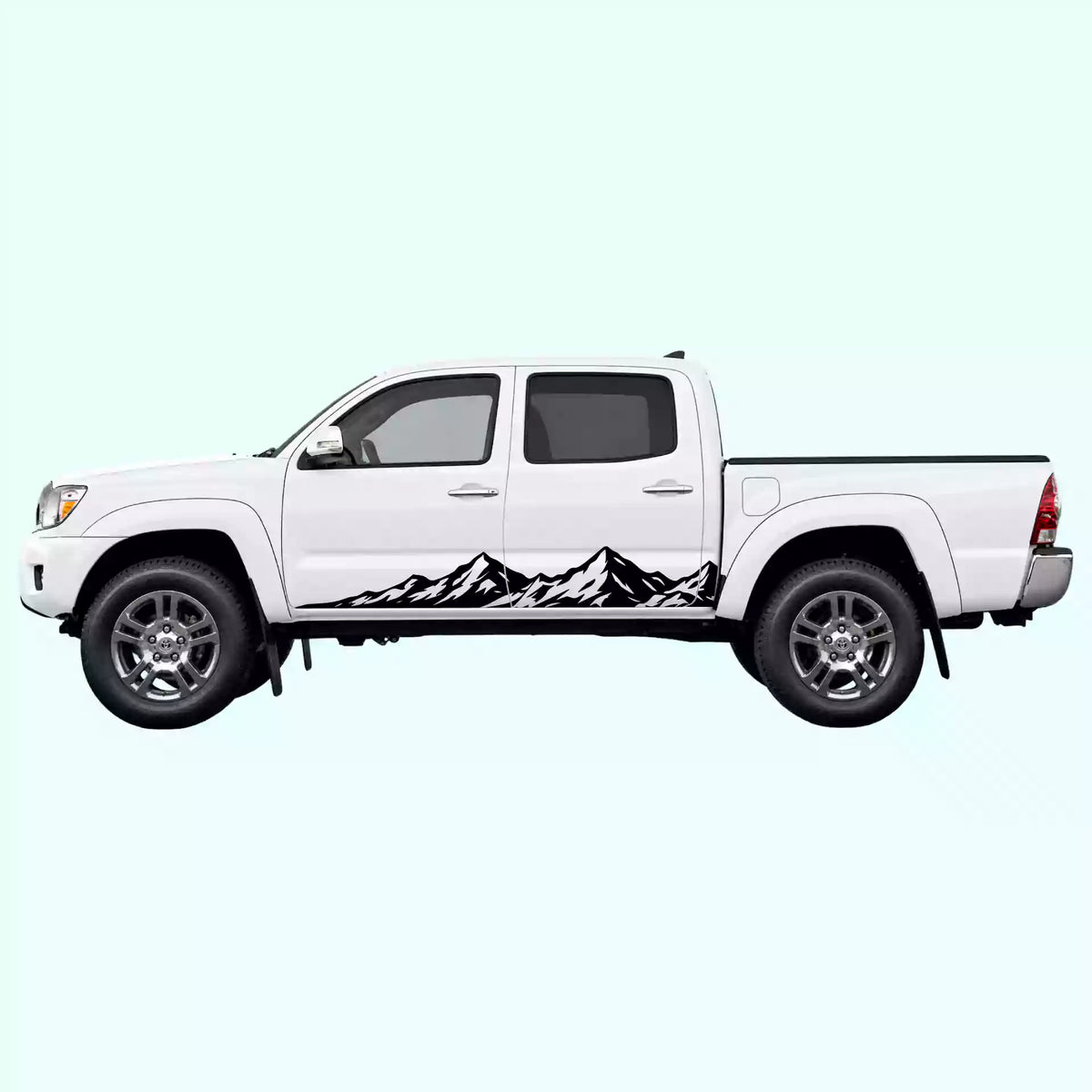 2005-2015 Toyota Tacoma Peak Mountain Rocker Stripes Vinyl Graphics Kit Black