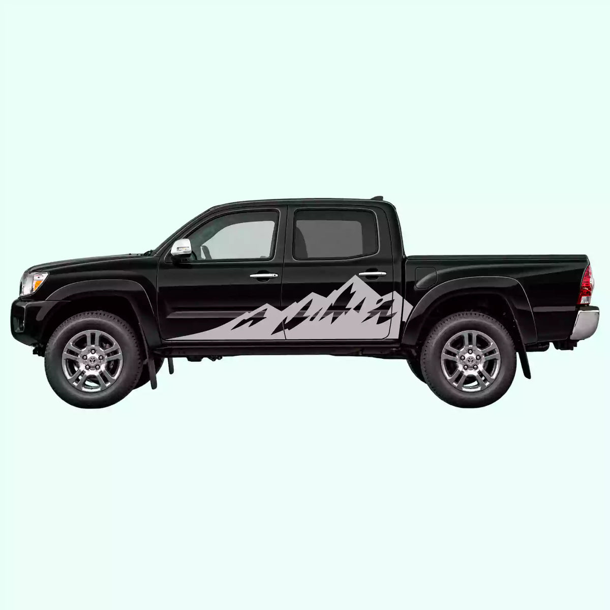 2005-2015 Toyota Tacoma Peak Mountain Side Decals Vinyl Graphics Kit Gray