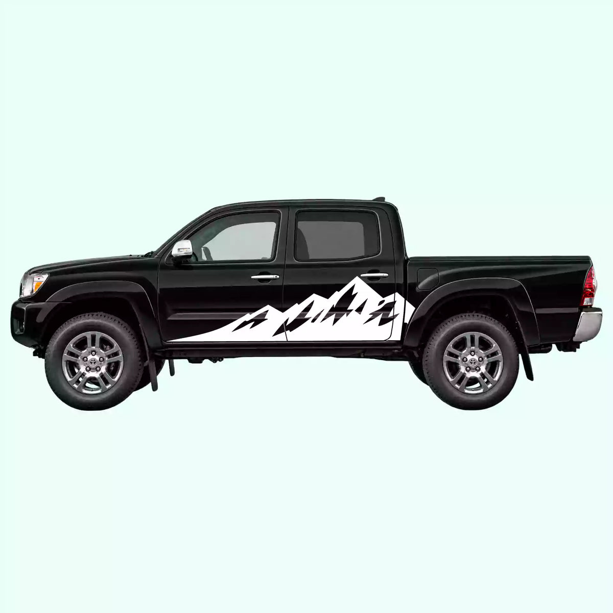2005-2015 Toyota Tacoma Peak Mountain Side Decals Vinyl Graphics Kit White