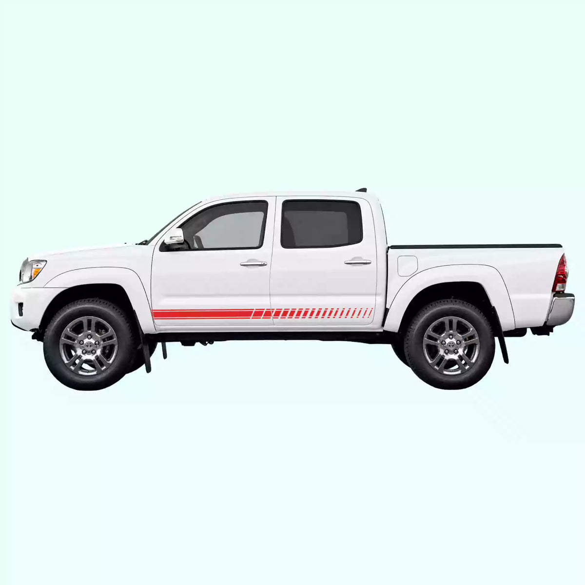2005-2015 Toyota Tacoma Pin Stripes Rocker Vinyl Graphics Kit Red