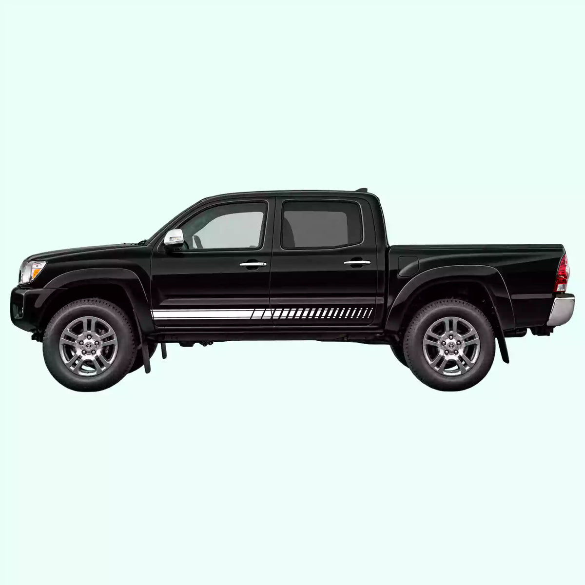 2005-2015 Toyota Tacoma Pin Stripes Rocker Vinyl Graphics Kit White