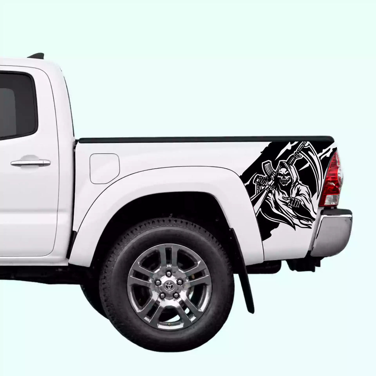 2005-2015 Toyota Tacoma Reaper Bed Decals Vinyl Graphics Kit Black