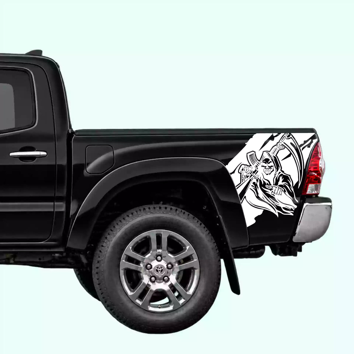 2005-2015 Toyota Tacoma Reaper Bed Decals Vinyl Graphics Kit White