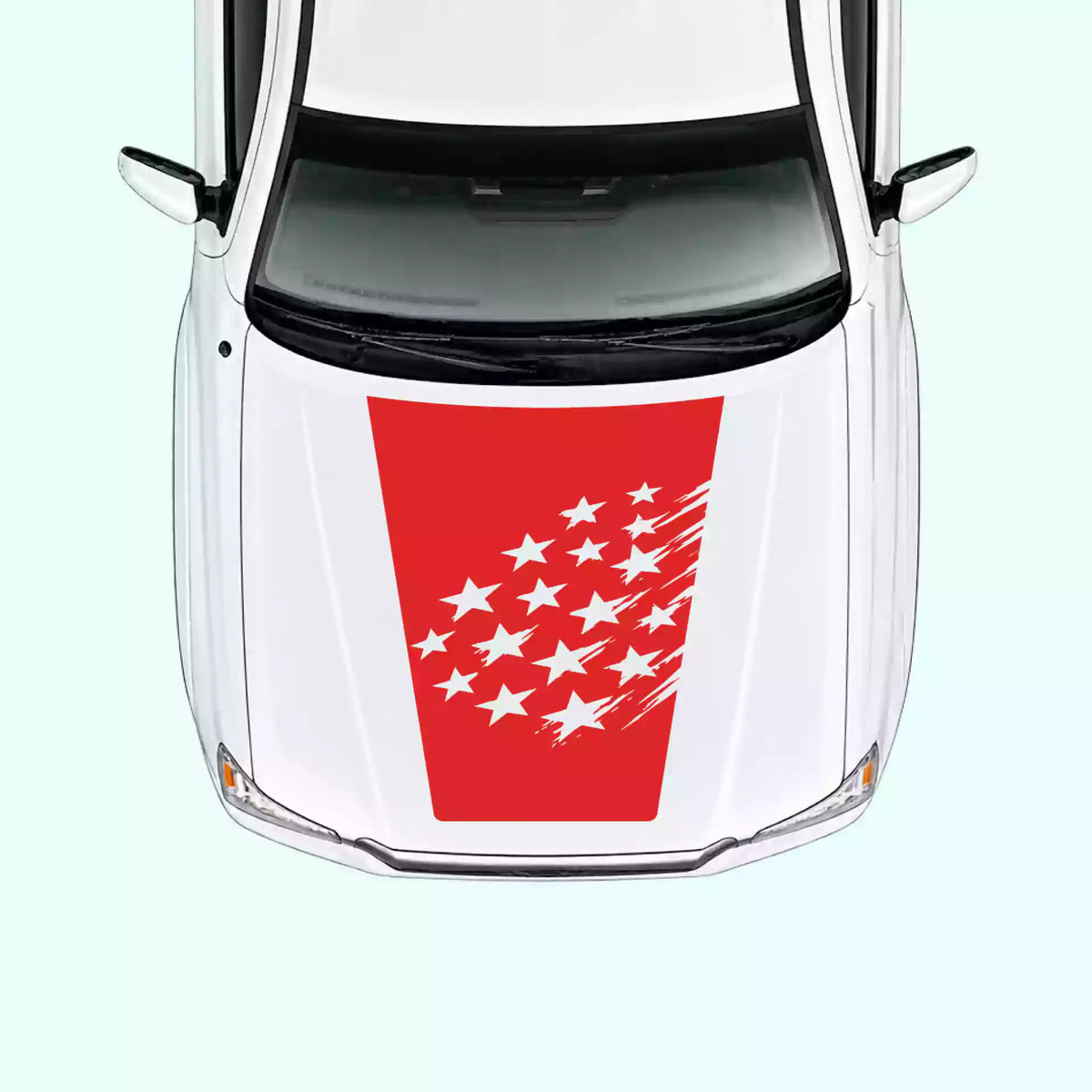 2005-2015 Toyota Tacoma Shattered American Flag Hood Decal Vinyl Graphics Kit red