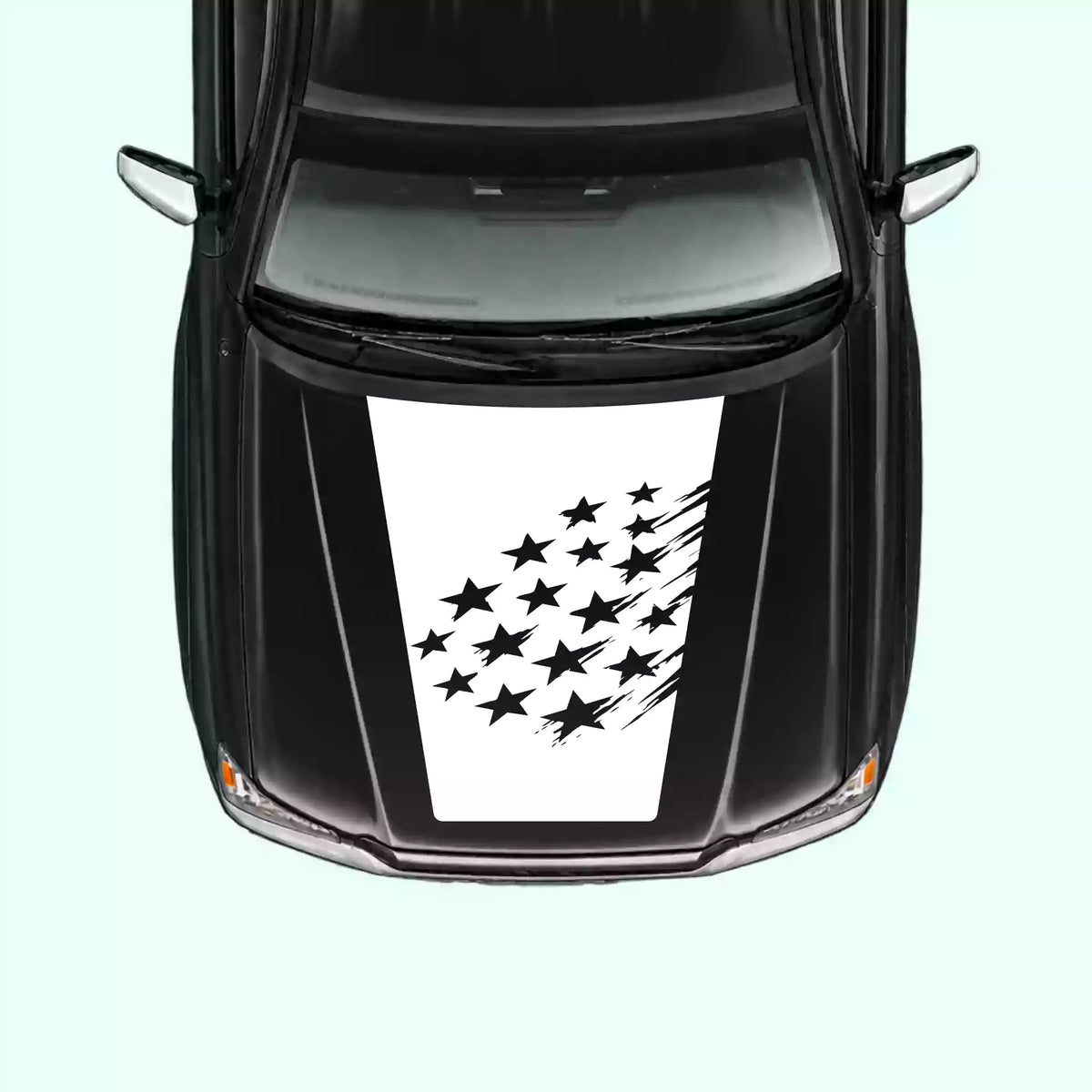 2005-2015 Toyota Tacoma Shattered American Flag Hood Decal Vinyl Graphics Kit white