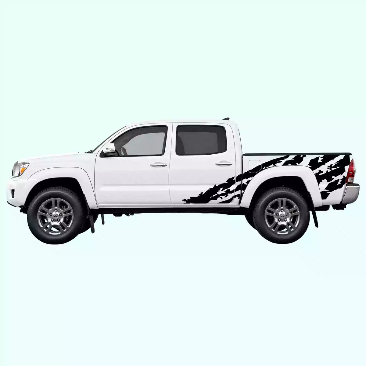2005-2015 Toyota Tacoma Shred Side Decals Vinyl Graphics Kit Black