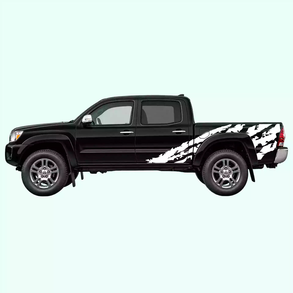 2005-2015 Toyota Tacoma Shred Side Decals Vinyl Graphics Kit White
