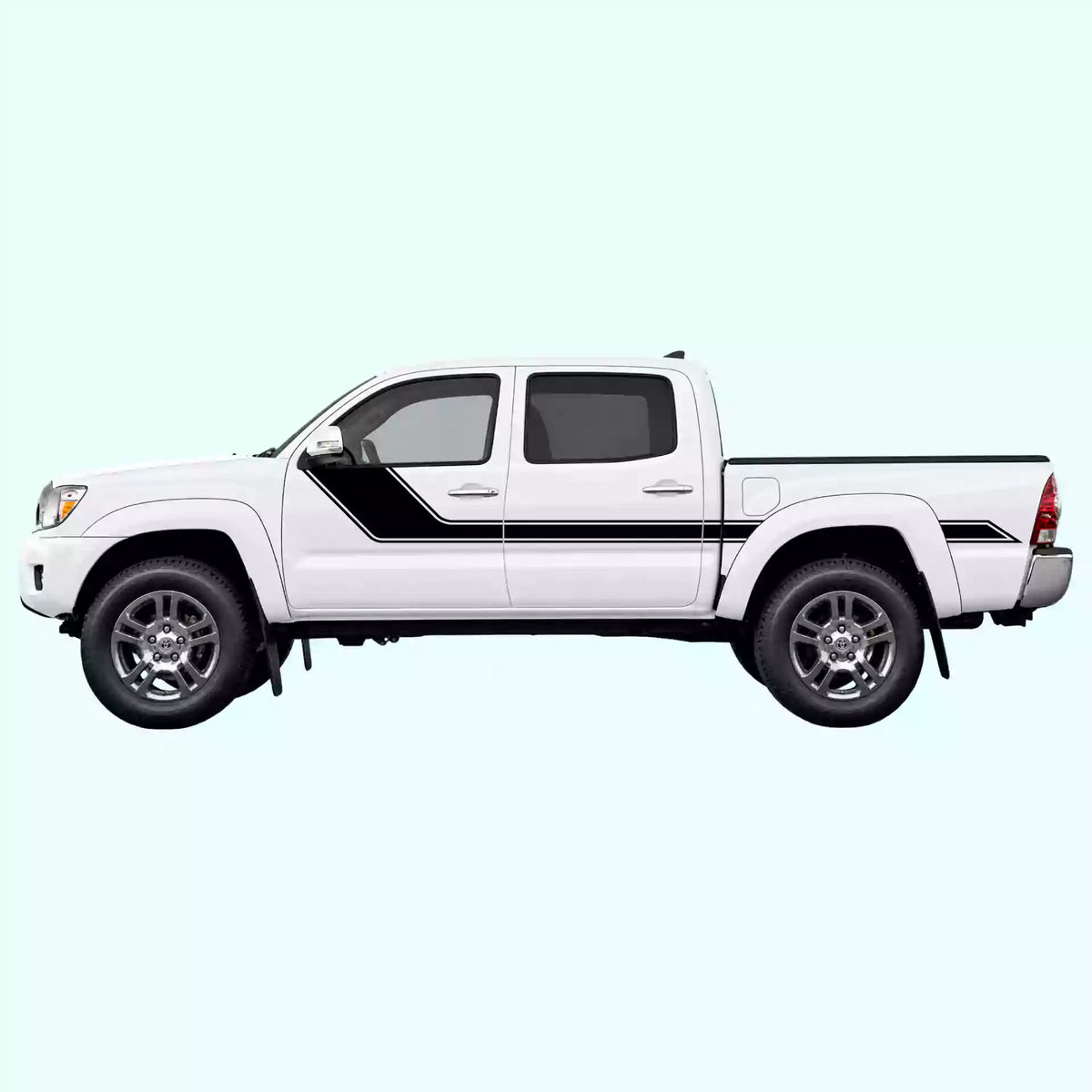 2005-2015 Toyota Tacoma Side Rally Stripes Vinyl Graphics Kit Black
