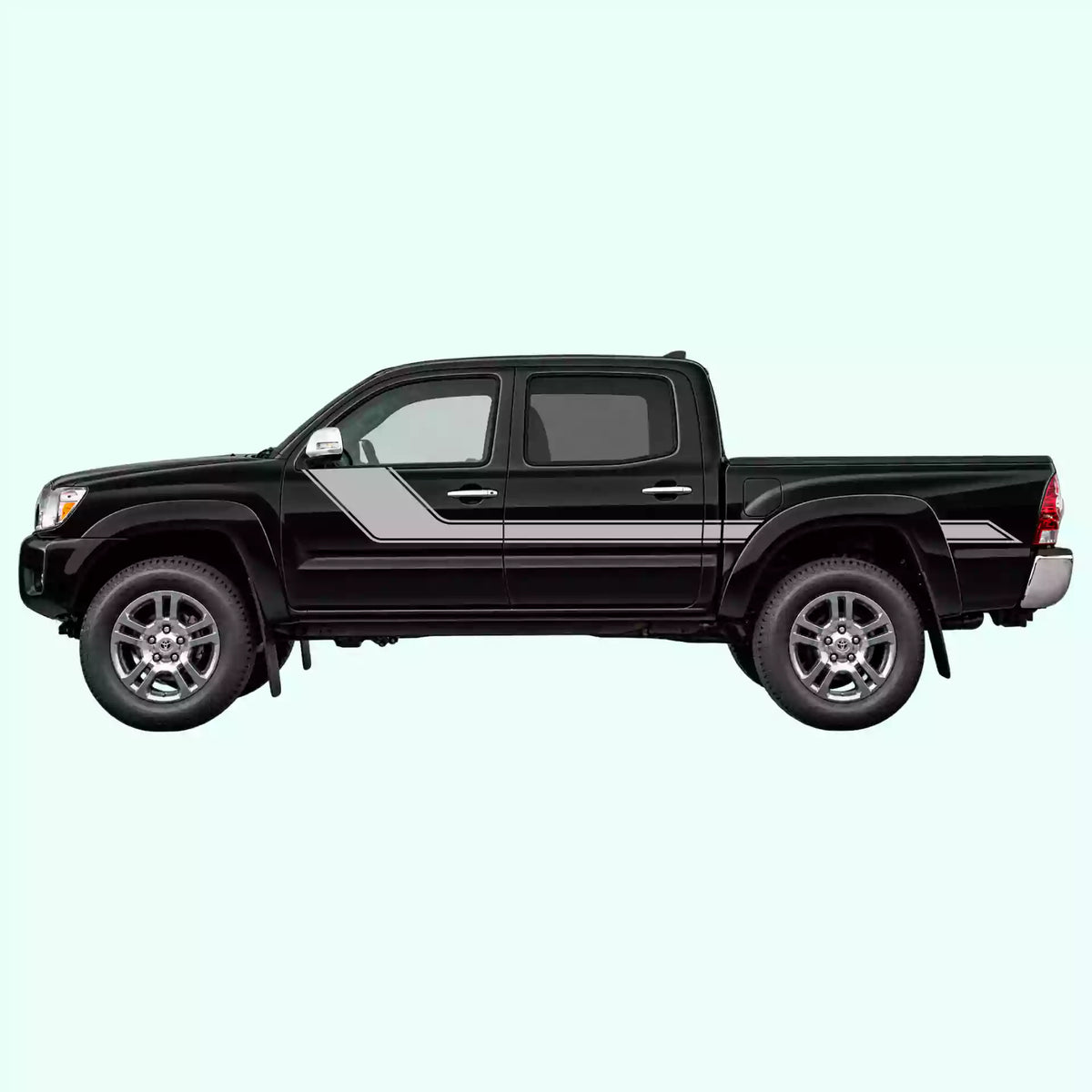 2005-2015 Toyota Tacoma Side Rally Stripes Vinyl Graphics Kit Gray