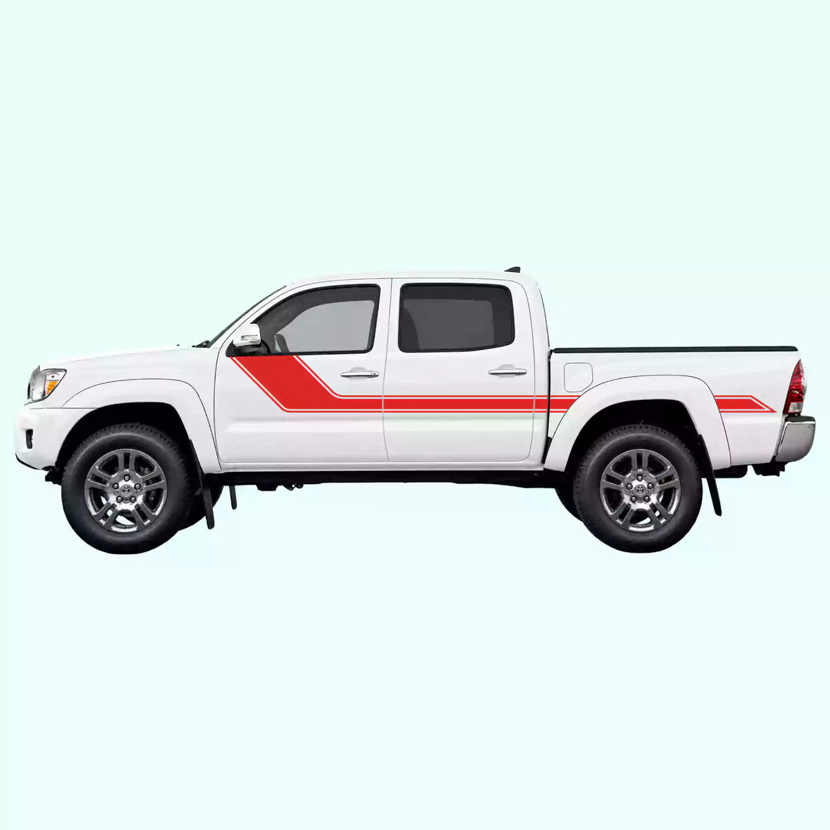2005-2015 Toyota Tacoma Side Rally Stripes Vinyl Graphics Kit Red