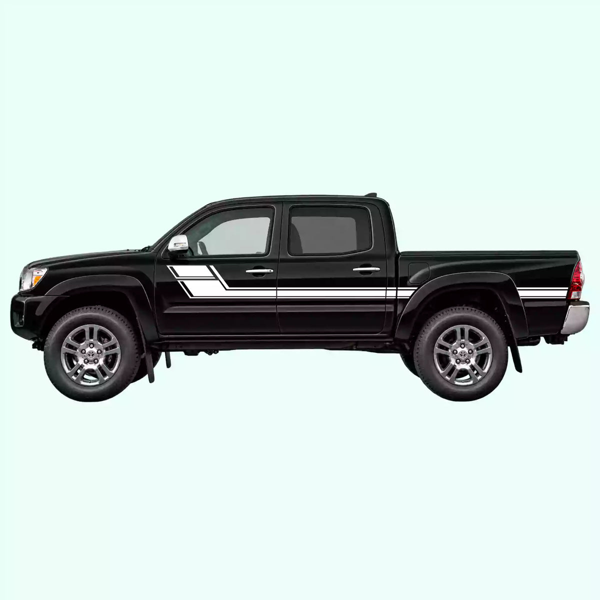 2005-2015 Toyota Tacoma Side Stripes Vinyl Graphics Kit White