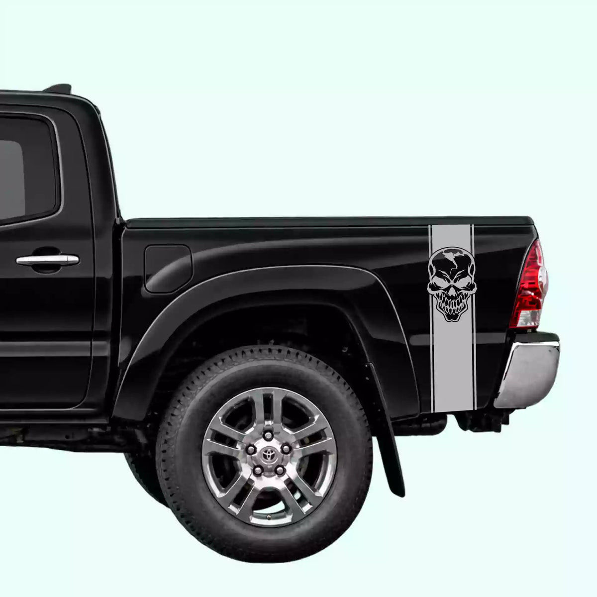2005-2015 Toyota Tacoma Skull Bed Stripes Vinyl Graphics Kit Gray