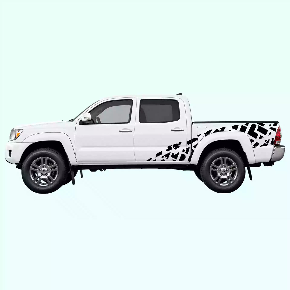 2005-2015 Toyota Tacoma Tire Tracks Side Decals Vinyl Graphics Kit Black
