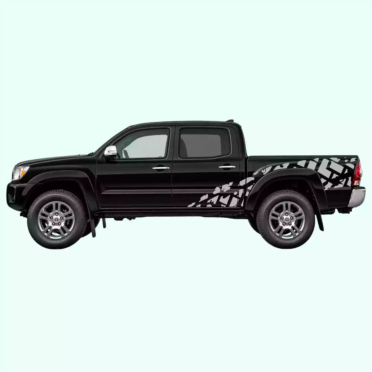 2005-2015 Toyota Tacoma Tire Tracks Side Decals Vinyl Graphics Kit Gray