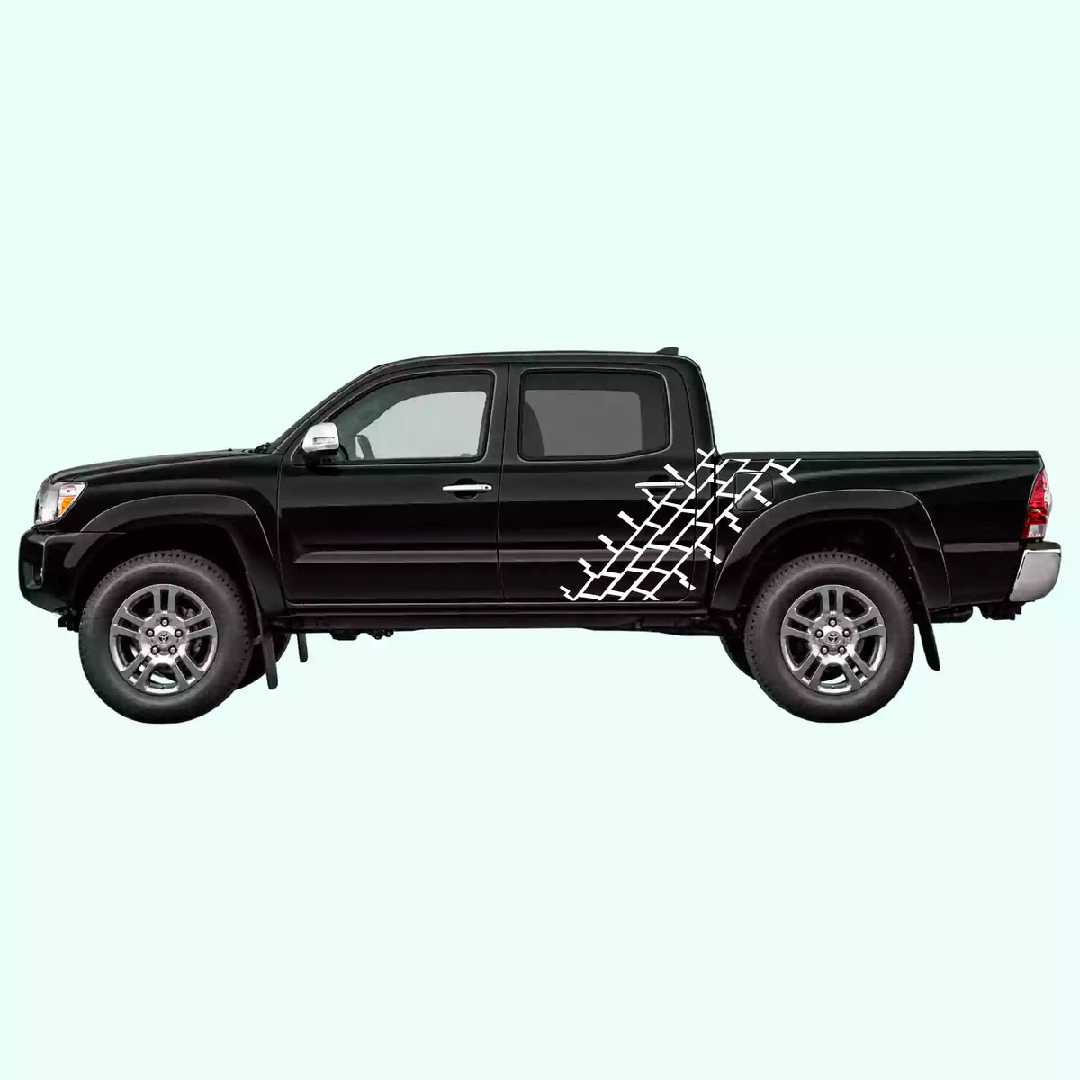 2005-2015 Toyota Tacoma Tire Tread Side Decals Vinyl Graphics Kit White
