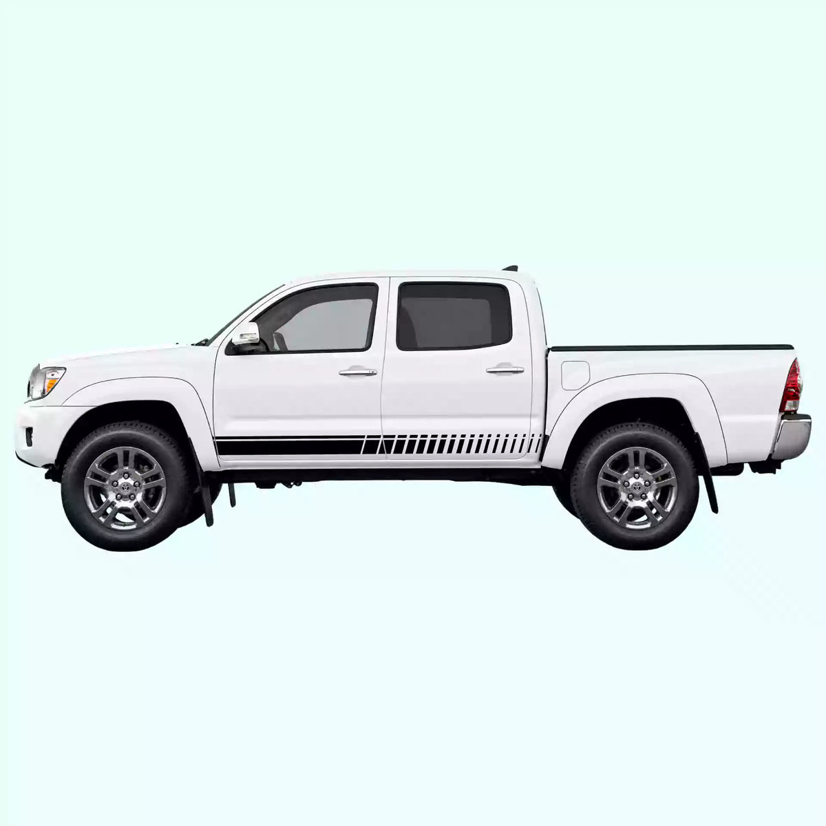 2005-2015 Toyota Tacoma Top Pin Stripe Rocker Vinyl Graphics Kit Black