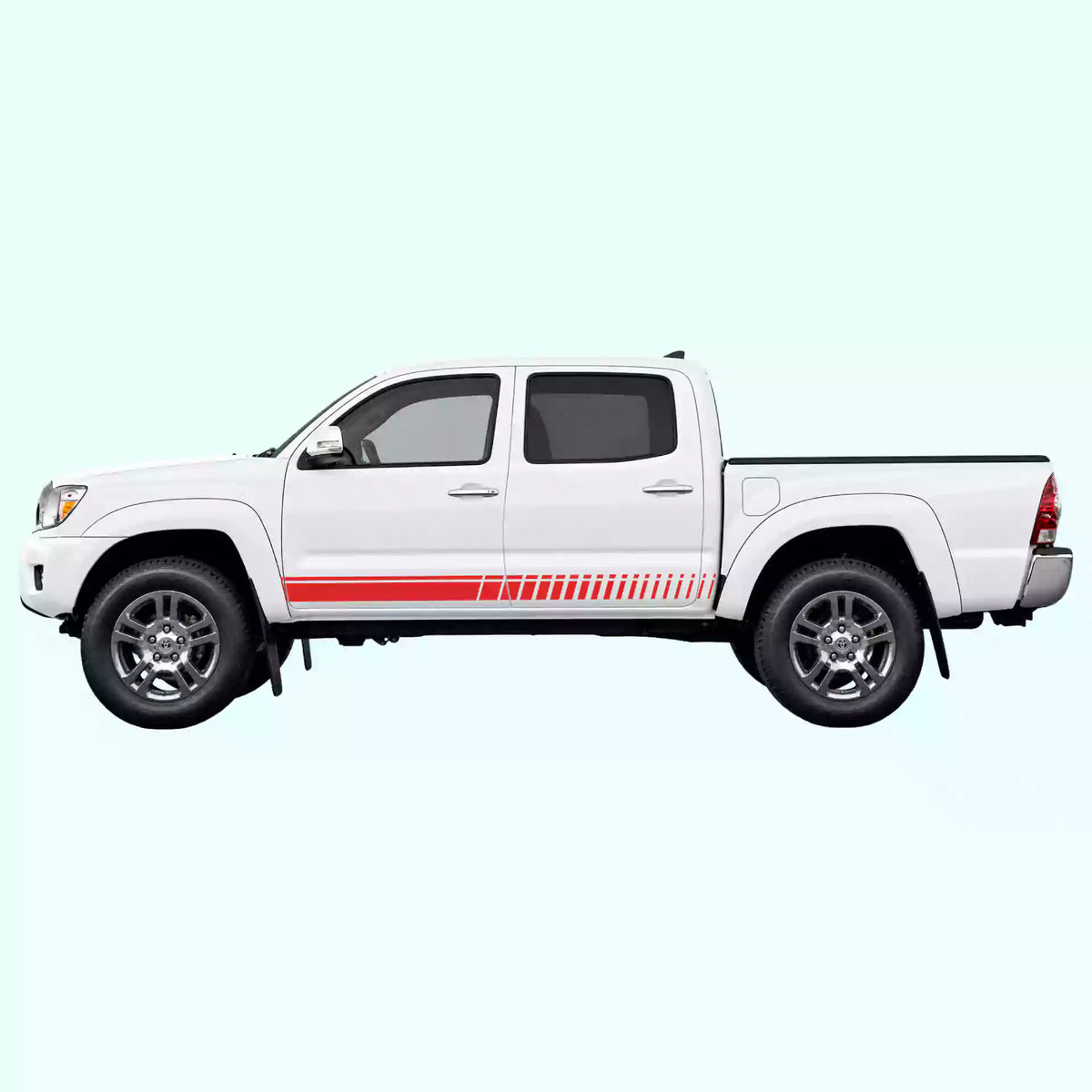 2005-2015 Toyota Tacoma Top Pin Stripe Rocker Vinyl Graphics Kit Red