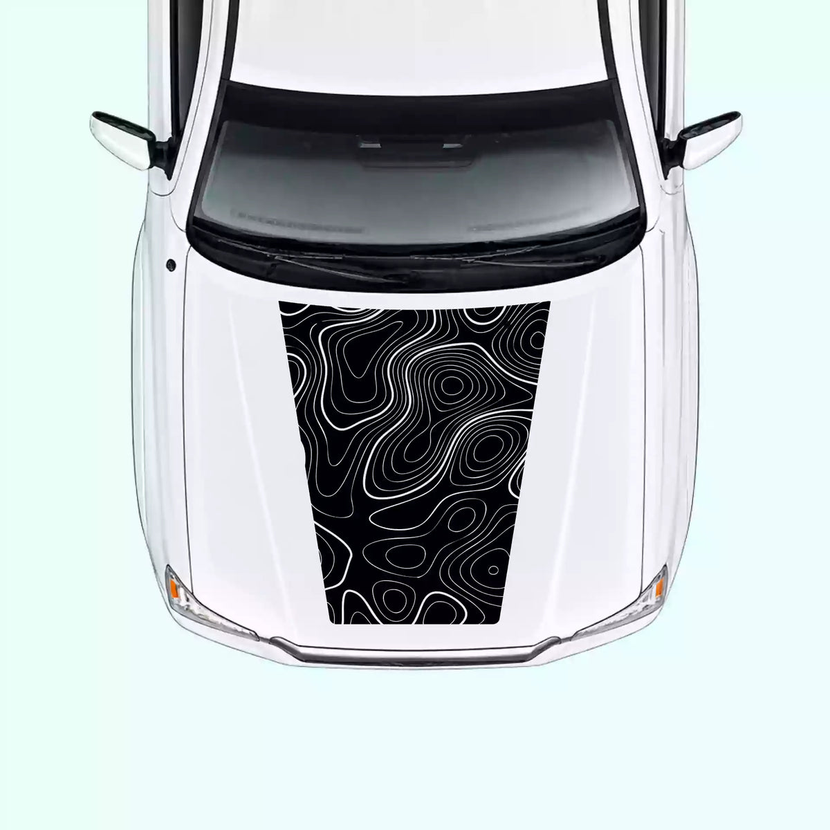 2005-2015 Toyota Tacoma Topographic Map Hood Decal Vinyl Graphics Kit Black