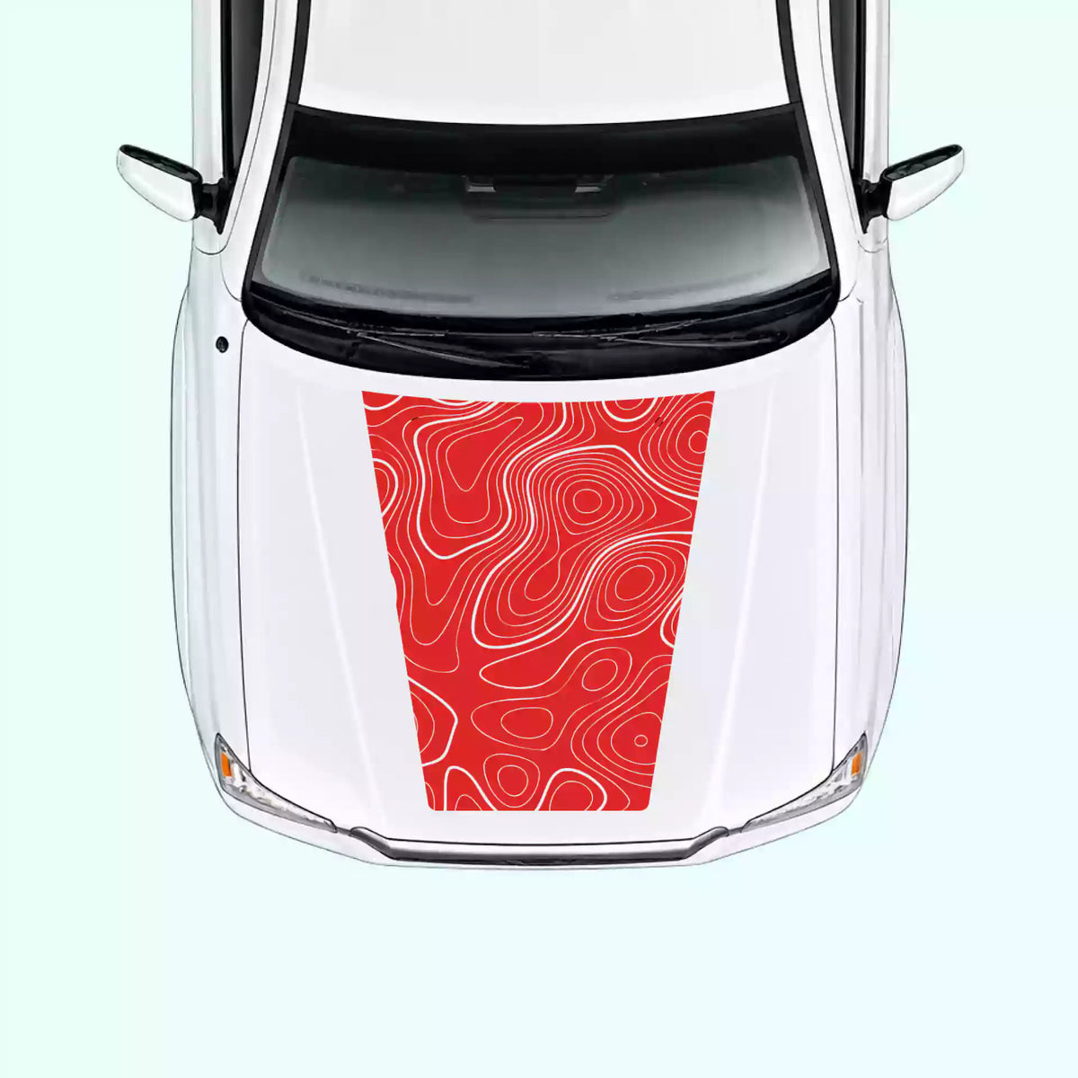 2005-2015 Toyota Tacoma Topographic Map Hood Decal Vinyl Graphics Kit Red