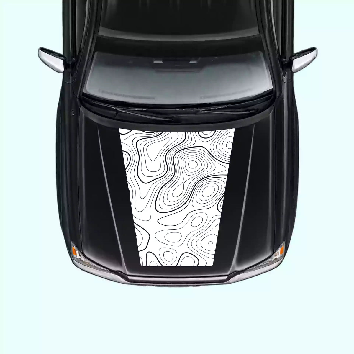 2005-2015 Toyota Tacoma Topographic Map Hood Decal Vinyl Graphics Kit White