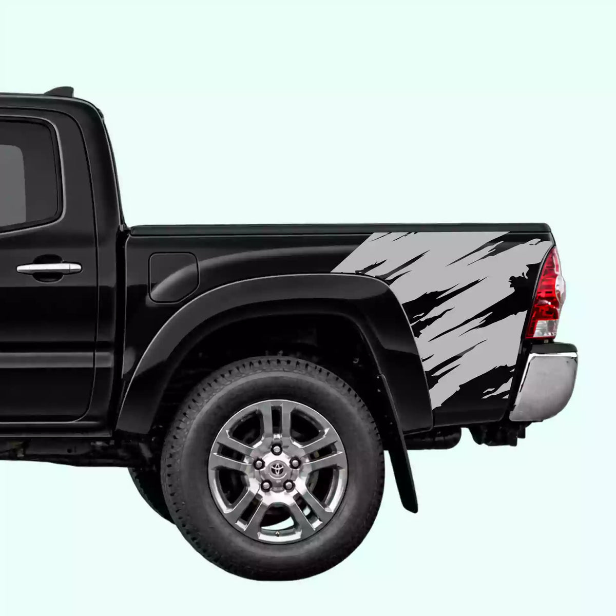 2005-2015 Toyota Tacoma Torn Bed Decals Vinyl Graphics Kit Gray