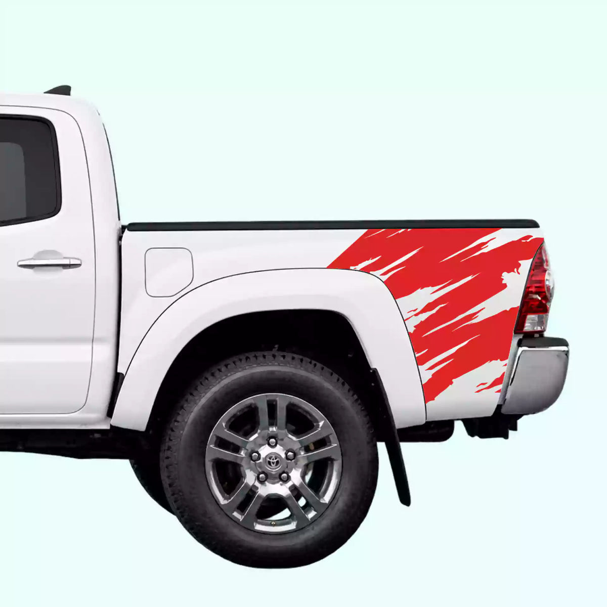 2005-2015 Toyota Tacoma Torn Bed Decals Vinyl Graphics Kit Red