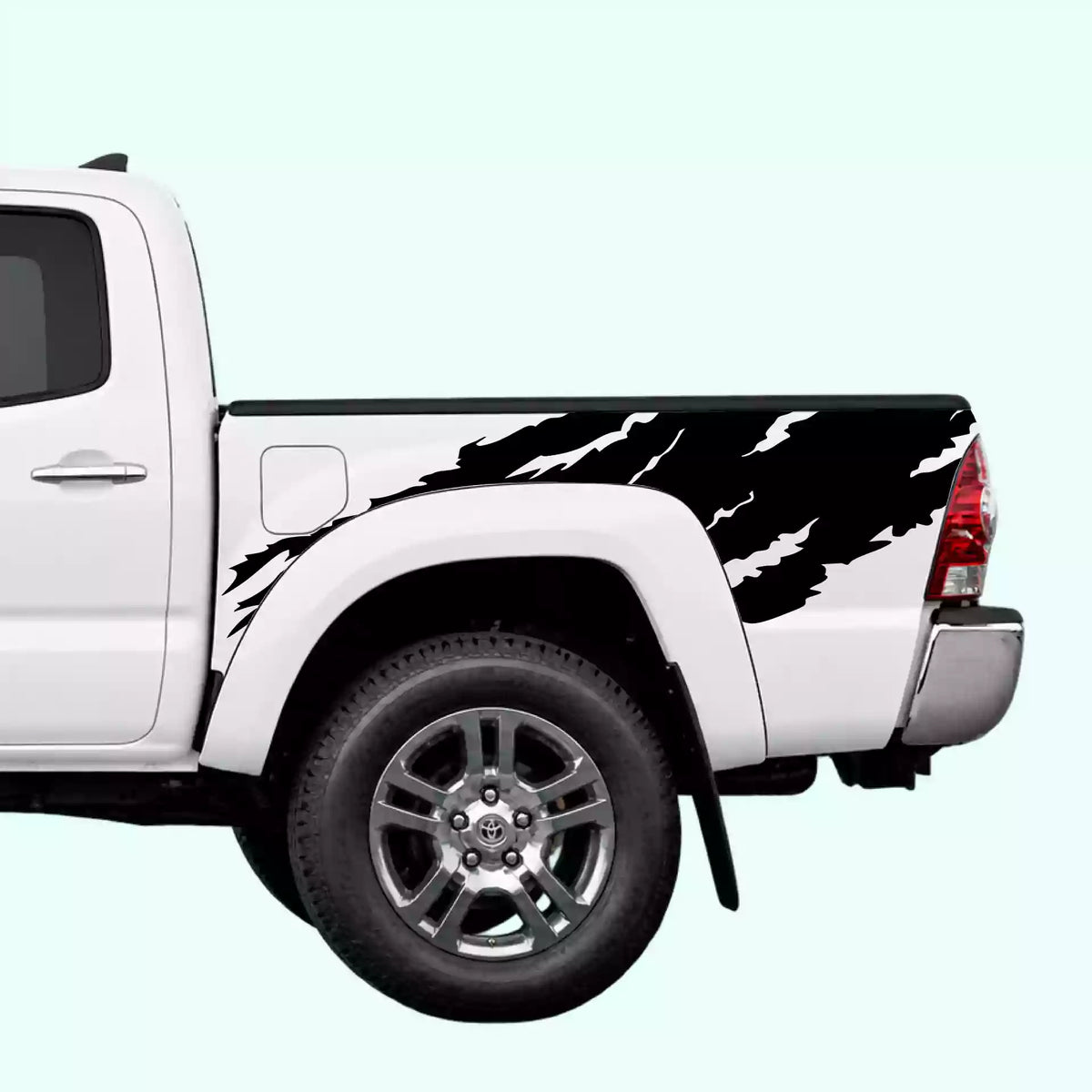 2005-2015 Toyota Tacoma Torn Off Road Bed Decals Vinyl Graphics Kit Black