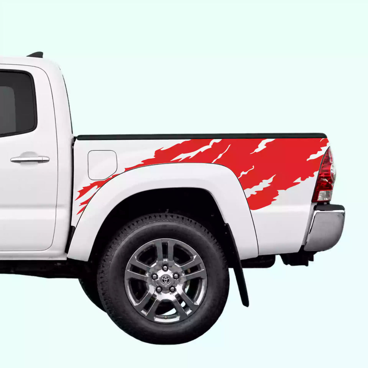 2005-2015 Toyota Tacoma Torn Off Road Bed Decals Vinyl Graphics Kit Red
