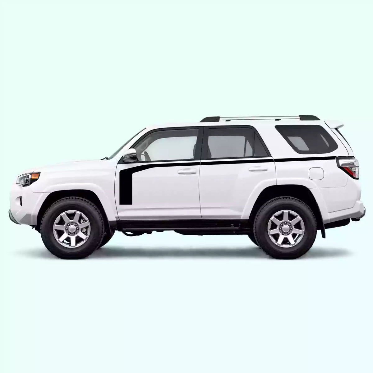 2010-2024 Toyota 4Runner Hockey Stick Side Stripes Vinyl Graphics Kit Black