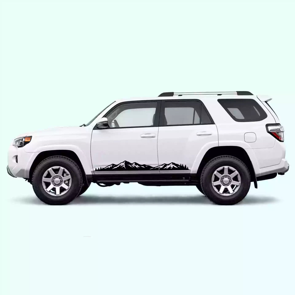 2010-2024 Toyota 4Runner Mountain Range Rocker Stripes Vinyl Graphics Kit Black